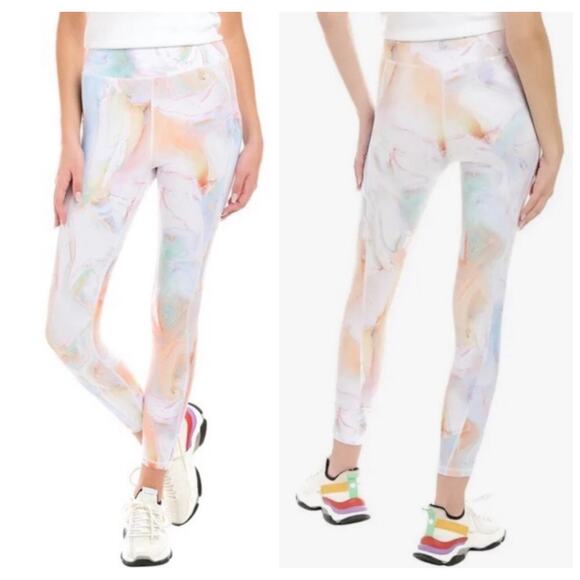 NWT Calme by Johnny Was Multi Marble High Waist Endurance Leggings L